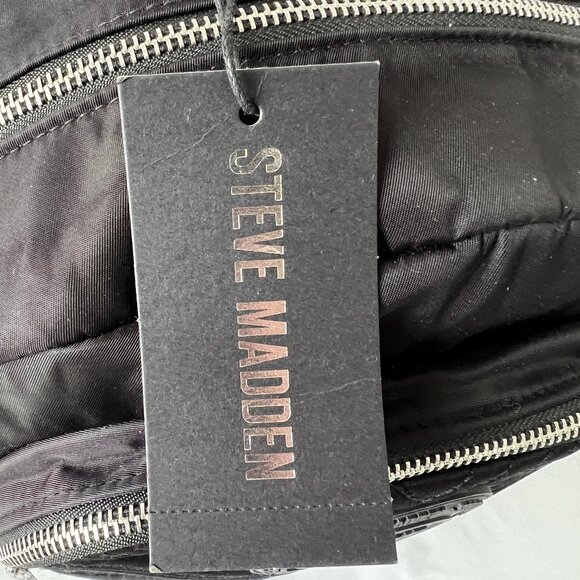 Steve Madden Black Two-Pocket Nylon Padded Backpack Bag W/ Detachable Pouch, NWT - Picture 7 of 16